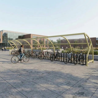 Outdoor Cycle Shelter for 30 Bikes – Heavy Duty Steel Bicycle Parking Cover