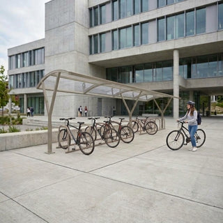 Outdoor 20 Bike Shelter – Heavy Duty Steel Cycle Rack with Clear Roof Cover