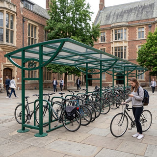 30 Bike Single Entry Cycle Shelter – Heavy Duty Covered Bicycle Parking Shelter