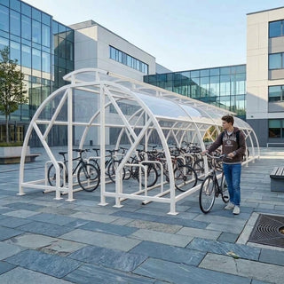 Heavy Duty 48 Bike Vented Cycle Compound – Covered Outdoor Bicycle Shelter