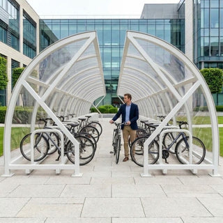 Heavy Duty Open Compound Cycle Shelter for 80 Bikes – Secure Steel Bicycle Storage Shelter for Schools, Workplaces & Public Areas