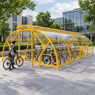 Heavy Duty 40 Bike Vented Cycle Compound – Covered Outdoor Bicycle Parking Shelter