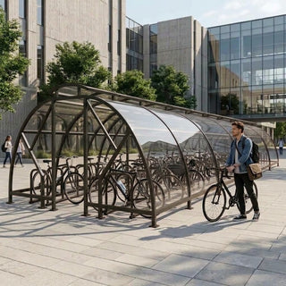 Heavy Duty 60 Bike Vented Cycle Compound – Covered Outdoor Bicycle Parking Shelter