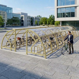 Heavy Duty 60 Bike Cycle Compound Shelter – Large Outdoor Secure Bicycle Storage Canopy