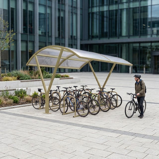 Large Capacity 20 Bike Shelter – Double Entry Outdoor Cycle Parking System with Protective Canopy