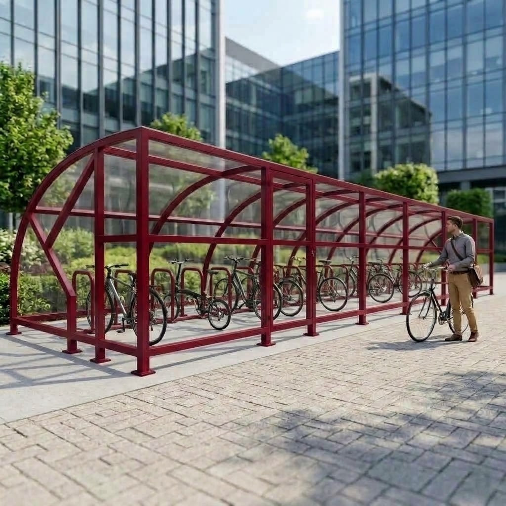 Premium 30-Cycle Extended Front Bike Shelter