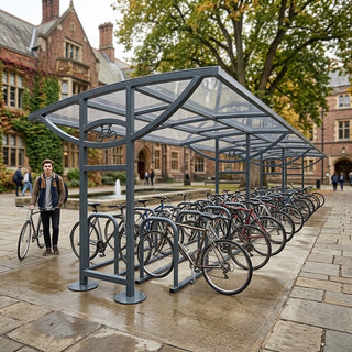 30 Bike Single Entry Cycle Shelter – Heavy Duty Covered Bicycle Parking Shelter