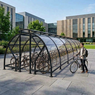 Heavy Duty 68 Bike Vented Cycle Compound – Covered Outdoor Bicycle Parking Shelter