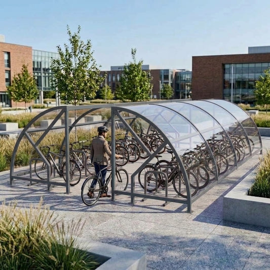 Premium 40-Cycle Open Compound Bike Shelter