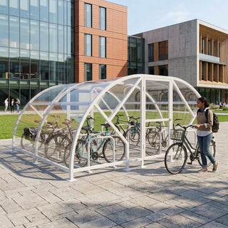 Heavy Duty 20 Cycle Bike Shelter – Secure Covered Bicycle Storage Shelter for Schools, Workplaces & Public Areas