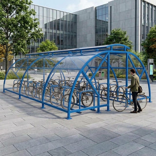 Heavy Duty 28 Bike Vented Cycle Compound – Covered Outdoor Bicycle Shelter
