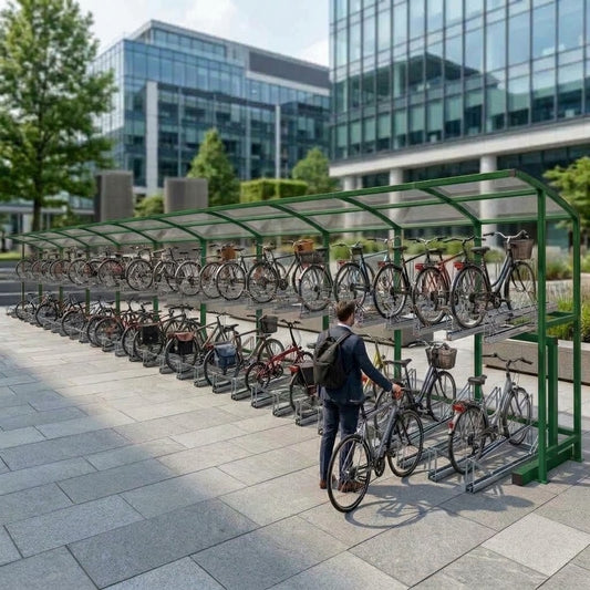 Commercial Two-Level Cycle Storage Shelter – 100 Bike Capacity