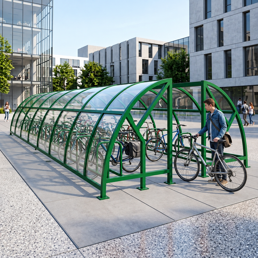 Heavy Duty 88 Bike Covered Cycle Compound – Commercial Bicycle Parking Shelter