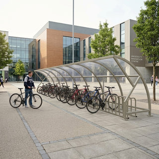Outdoor Bicycle Shelter for 34 Bikes – Heavy Duty Steel Cycle Storage Solution