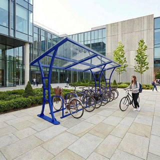 14-Bike Covered Cycle Parking Shelter with Galvanised Stands