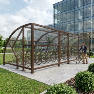Premium 20-Cycle Extended-Front Bicycle Shelter