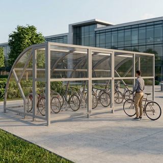 Heavy-Duty 14-Bike Extended Front Cycle Shelter