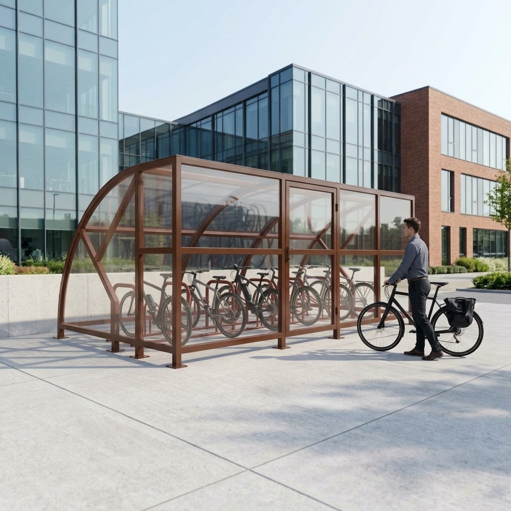 Heavy-Duty 14-Bike Extended Front Cycle Shelter