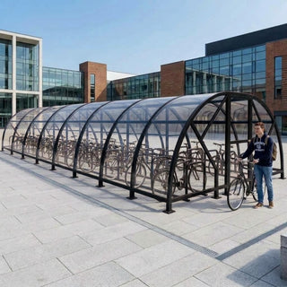 Heavy Duty 80 Cycle Bike Shelter – Extra Large Secure Covered Bicycle Storage Shelter for Commercial & Public Spaces