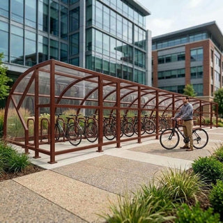 Heavy-Duty 34-Capacity Extended Front Cycle Shelter