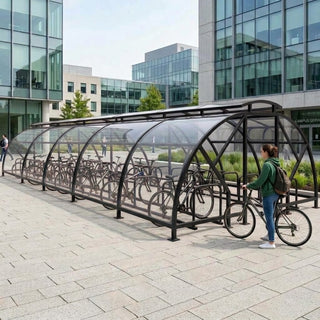 Heavy Duty 48 Bike Vented Cycle Compound – Covered Outdoor Bicycle Shelter