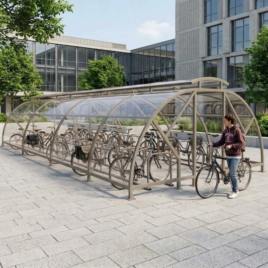 Heavy Duty 40 Bike Vented Cycle Compound – Covered Outdoor Bicycle Parking Shelter