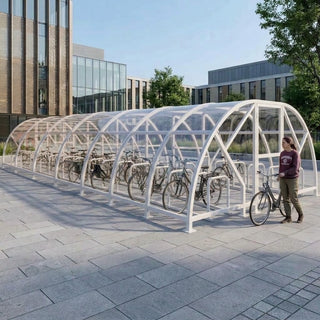 Heavy Duty 68 Cycle Bike Shelter – Extra Large Secure Covered Bicycle Storage Shelter for Commercial & Public Areas