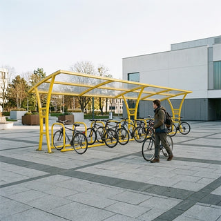 Heavy-Duty 20 Space Covered Cycle Parking Shelter with Galvanised Bike Stands