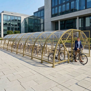 Heavy Duty 80 Cycle Bike Shelter – Extra Large Secure Covered Bicycle Storage Shelter for Commercial & Public Spaces