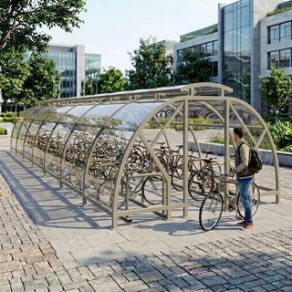 Heavy Duty 68 Bike Vented Cycle Compound – Covered Outdoor Bicycle Parking Shelter
