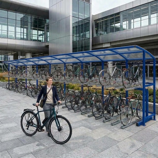 High-Capacity Outdoor Bike Parking Shelter for 80 Bicycles