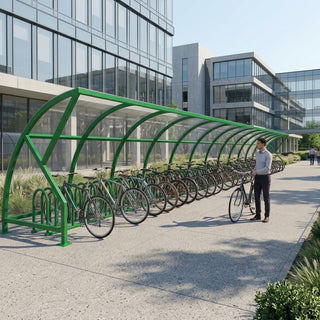 Premium 50-Capacity Open Front Cycle Shelter