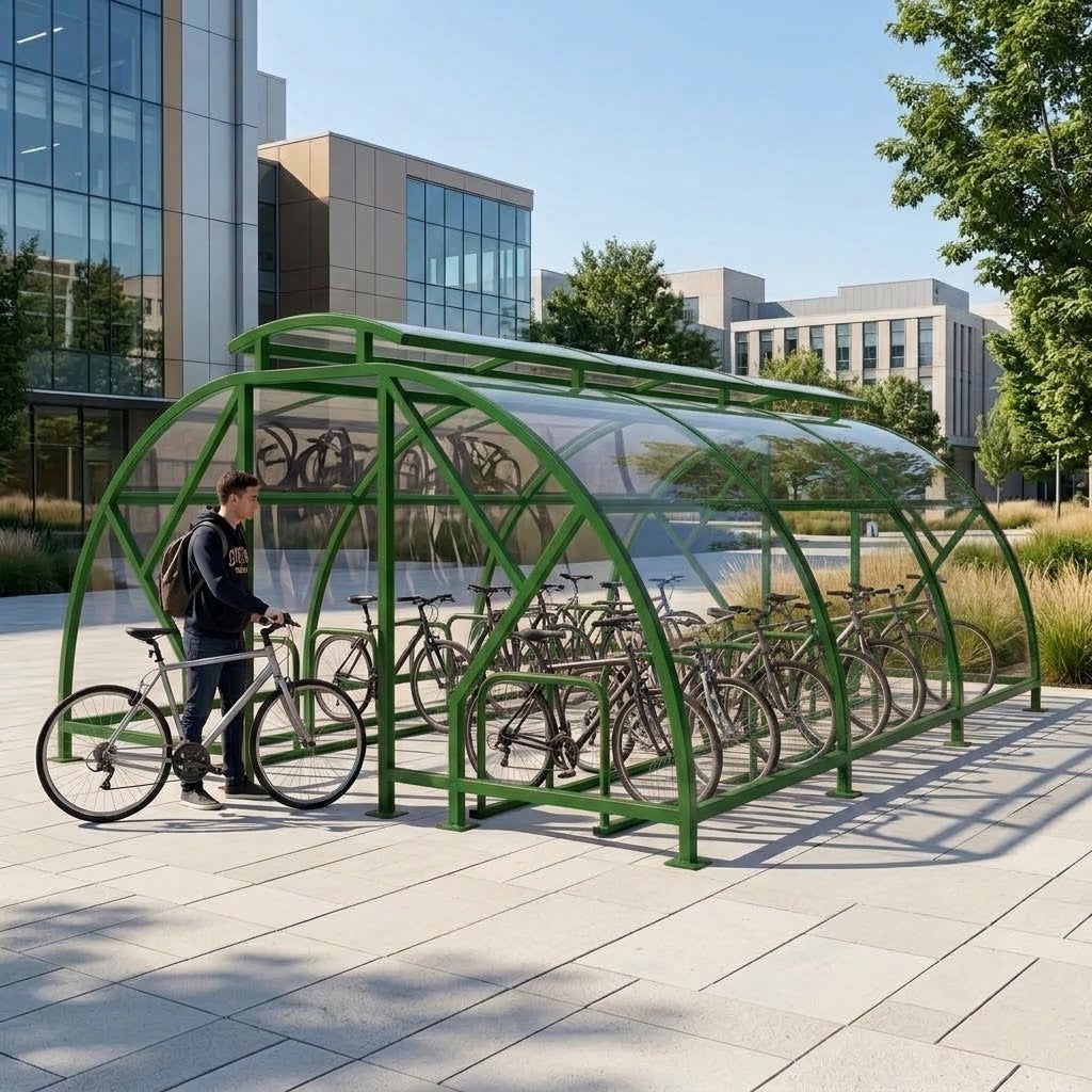 Heavy Duty 28 Bike Vented Cycle Compound – Covered Outdoor Bicycle Shelter