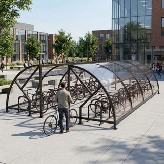 Premium 40-Cycle Open Compound Bike Shelter