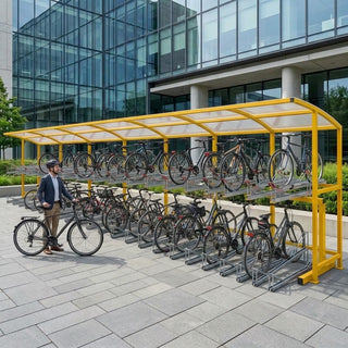 Large Capacity Two-Level Cycle Storage Shelter for 70 Bikes