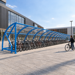 Outdoor Bike Storage Shelter for 40 Cycles – Secure Covered Parking for Schools & Workplaces