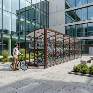 Commercial Open-Sided Bike Parking Shelter – 60 Bike Capacity