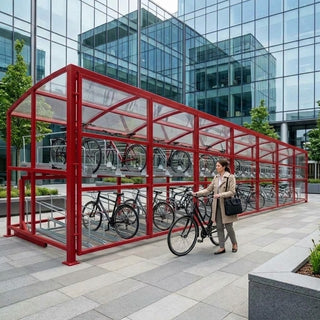 Commercial Open-Sided Bike Parking Shelter – 70 Bike Capacity