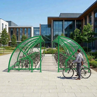Heavy Duty 48 Bike Compound Shelter – Large Outdoor Covered Cycle Parking System
