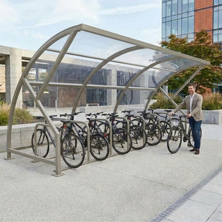 Large Capacity Bike Shelter for 14 Cycles – Steel Frame Outdoor Cycle Storage