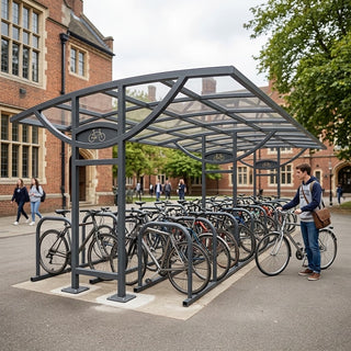 Heavy Duty Double Cycle Shelter – 28 Bike Capacity Steel Outdoor Storage Canopy