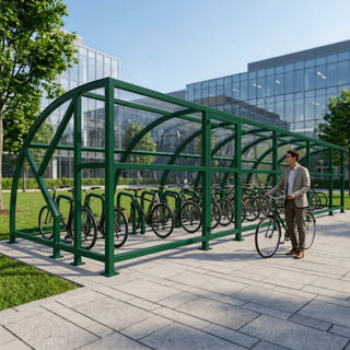 Premium Extended Front Bicycle Shelter (24 Cycle Capacity)