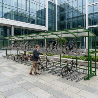 Large Capacity Two-Level Cycle Storage Shelter for 70 Bikes