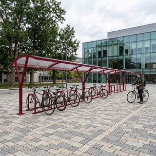 Large Capacity Outdoor Cycle Shelter – 30 Bike Storage Rack with Steel Frame & Weatherproof Roof