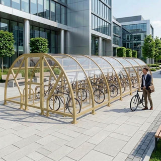 Heavy Duty 68 Cycle Bike Shelter – Extra Large Secure Covered Bicycle Storage Shelter for Commercial & Public Areas