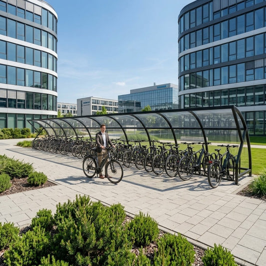 Premium 50-Capacity Open Front Cycle Shelter