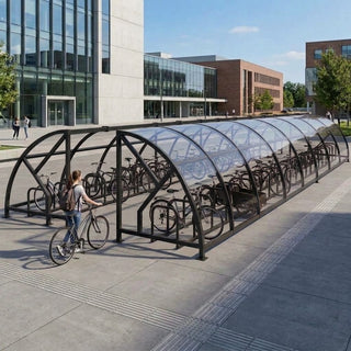 Heavy Duty 60 Bike Cycle Compound Shelter – Large Outdoor Secure Bicycle Storage Canopy