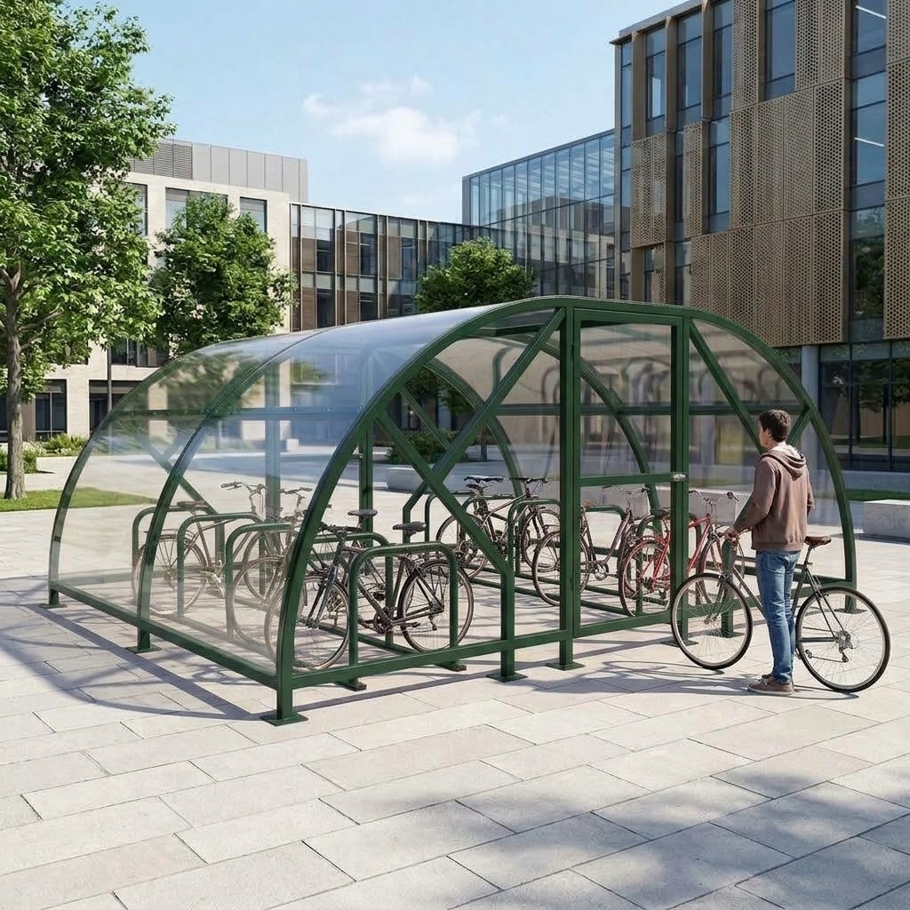 Heavy Duty 20 Cycle Bike Shelter – Secure Covered Bicycle Storage Shelter for Schools, Workplaces & Public Areas