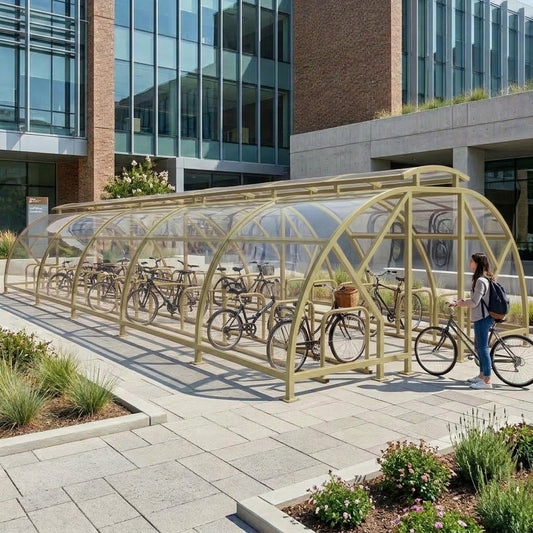 Heavy Duty 48 Bike Vented Cycle Compound – Covered Outdoor Bicycle Shelter
