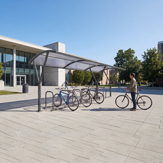Outdoor 14 Bike Cycle Shelter – Galvanised Steel Frame with UV-Protected Roof Panel